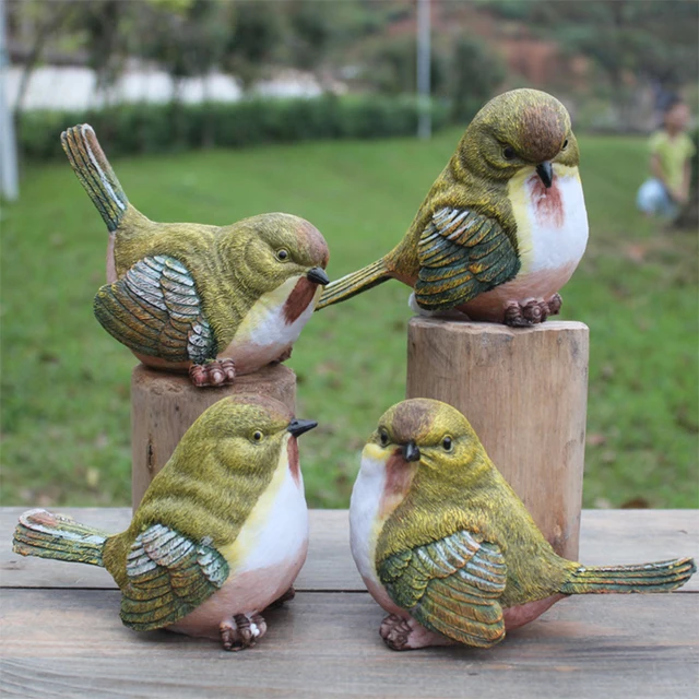 Garden Birds Playful Magpie Statue Outdoor Artificial Bird Resin Bird 4
