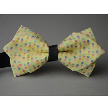 Желтый свежий галстук-бабочка с острым носком, Свадебный галстук, хлопковая бабочка, галстук-бабочка