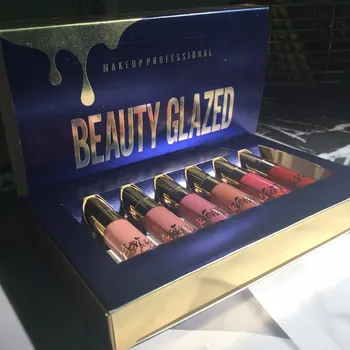 

BEAUTY GLAZED 6Pcs/Set Lipstick Lip Gloss Matte Long-lasting Waterproof Makeup Tools KG66