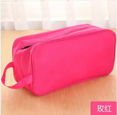 Практичная водонепроницаемая сумка для хранения обуви, органайзер на молнии, чехол для обуви для путешествий, переносная сумка-тоут для обуви, сумка для хранения дома - Цвет: rose red