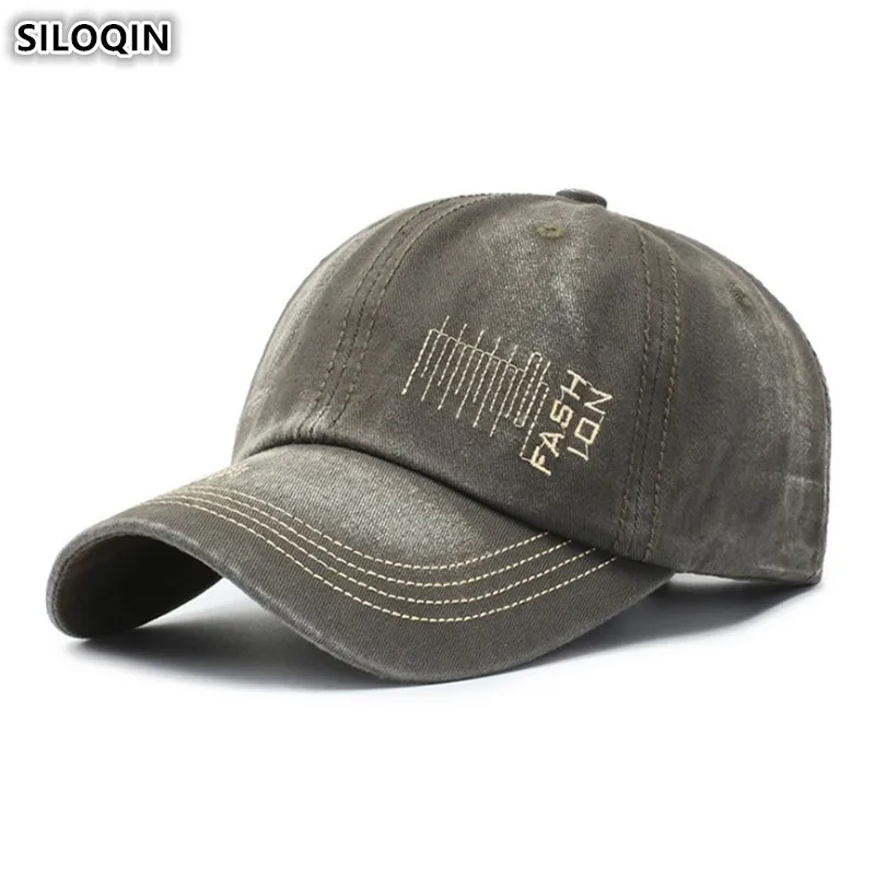 

SILOQIN Snapback Cap Adjustable Size Adult Men's Cotton Baseball Caps Male Bone Dad's Hat 2019 New Letter Embroidery Fashion Cap
