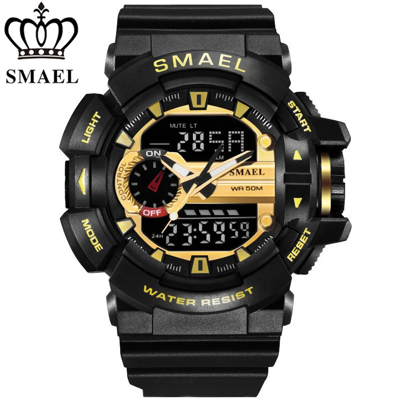 SMAEL-2017-Men-Gold-Sports-Watches-LED-Dual-Display-Outdoor-Waterproof-Watch-S-SHOCK-New-Male