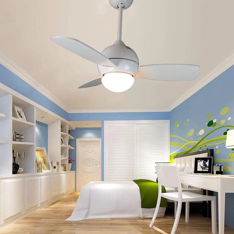 34inch Small Ceiling Fan Light With Remote Control White