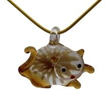 6 цветов Горячая ручной работы подвеска с изображением кошки кулон из венецианского стекла женские ювелирные изделия ожерелье
