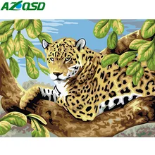AZQSD, ручная краска, ed, масляная краска, животное, краска по номерам, леопард, сделай сам, Картина на холсте, украшение для дома K072