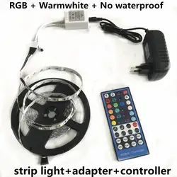 SMD 5050 RGB Светодиодные ленты Водонепроницаемый DC 12 В/24 В 5 м 300LED RGBW rgbww свет полосы гибкий С 3A Мощность и пульт дистанционного управления