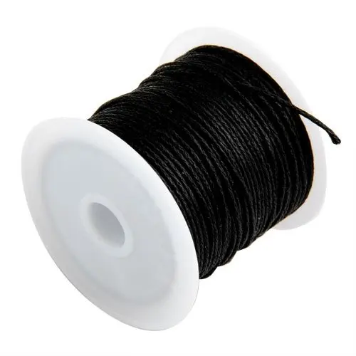 

FJS!Roll Black Waxed Cotton Necklace Beads Cord String 1mm HOT