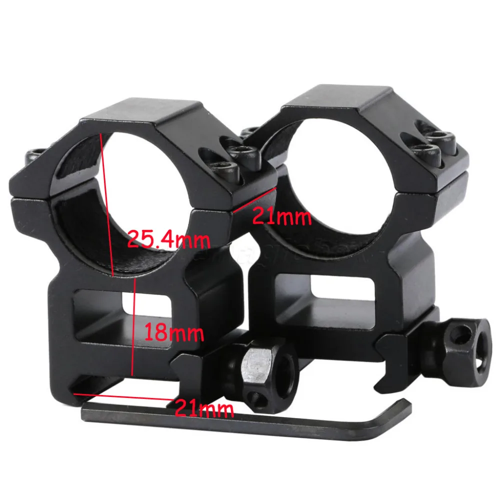 Tactical 1 Pair Scope Mounts 25.4mm 1" High Profile Laser Scope Rings