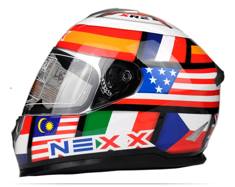 Шлемы NEXX moto rcycle шлем картинг гонки полный шлем флаг шлемы moto casco capacete moto queiro - Цвет: Flag