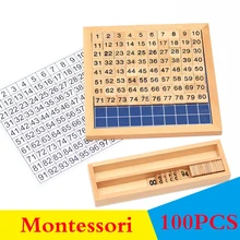 100 шт. Babys Математика игрушки Монтессори Деревянные цифровой учебные пособия Математика игрушки 100 деревянный блок обучения Развивающие игрушки для детей