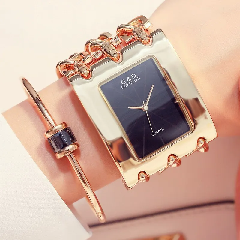 Золото/розовое золото/серебро ремешок часы для женщин люксовый бренд горячие дамы наручные часы полностью Нержавеющая сталь Стразы кварцевые часы - Цвет: Кофе