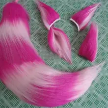 Вечерние костюмы на Хэллоуин с лисьим хвостом и ушами, сексуальный хвост животного, аниме, аксессуары для косплея,, стиль Able Rose, семена красных цветов, хвост+ уши