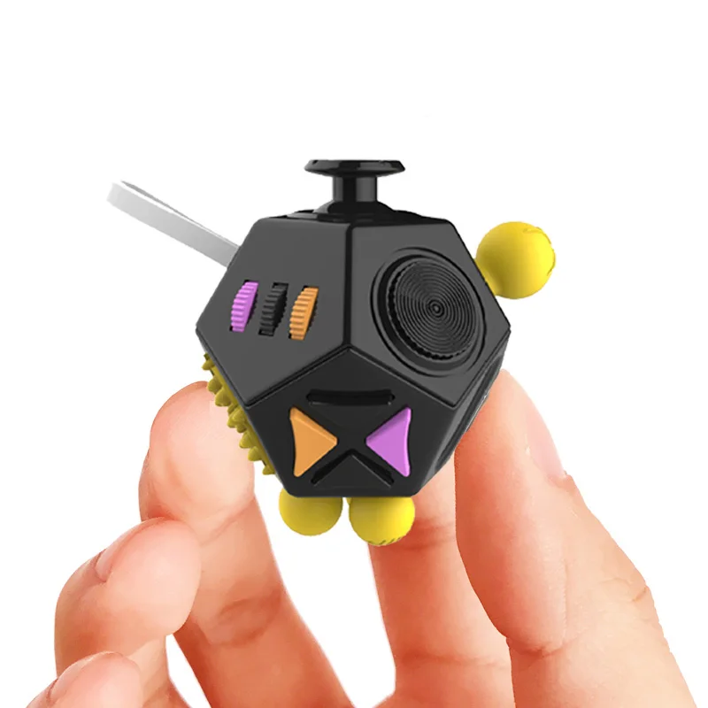 

12 Different Side Fidget Dice Stress Relief Cube Portable Decompresses Relax Toys for Adults Children