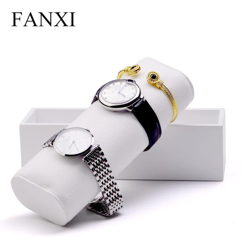 FANXI New Solid Wood Watch Display Stand Bracelet Bangle Holder with Microfiber insert Jewelry Organizer Showcase FANXI New Solid Wood Watch Display Stand Bracelet Bangle Holder with Microfiber insert Jewelry Organizer Showcase