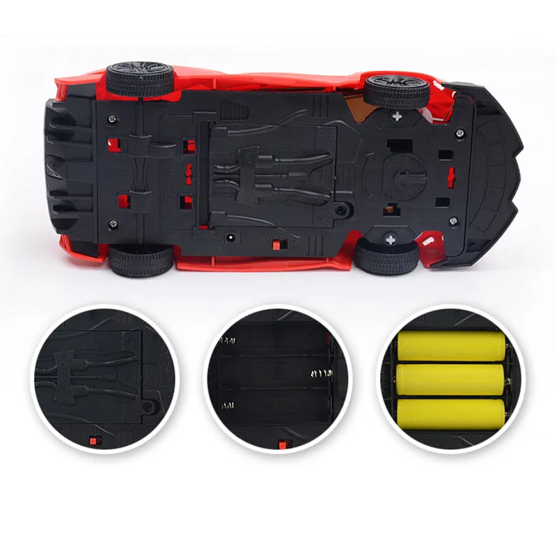 4 Channels 22cm RC Car Toy Led Light Electric Robot Sports Car Models Toys Birthday Gifts for Boys 2.4G Luxury Car