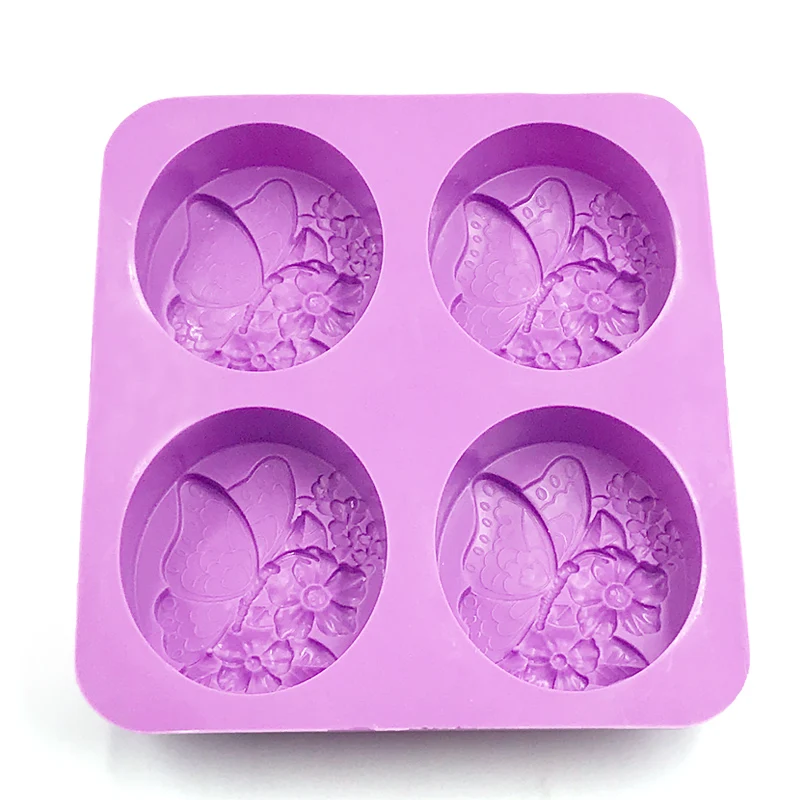 DIY silicone mold for 3d cake soap pudding making molds flower butterfly Round Silica Gel Mould