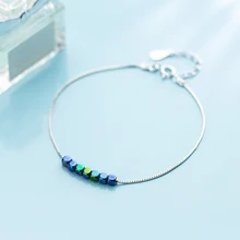 MloveAcc стерлингового серебра 925 браслеты цепи для женщин Мода многоцветный камень бижутерия бисерный браслет