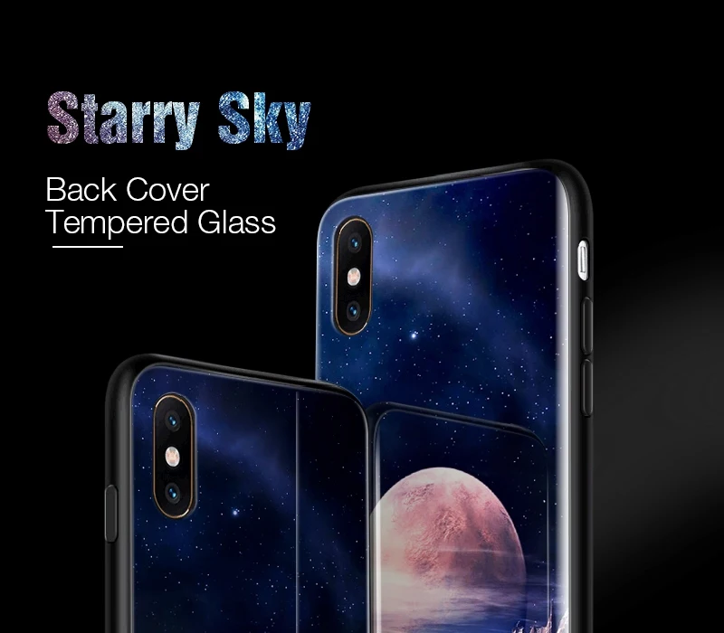 Artisome Star Deer Tempered Glass Case For iPhone X 7 8 6 6S Plus Soft Edge Skin Cover Shockproof Slim Case For iPhone 6 s       (6)