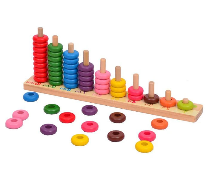 Радужный штабелер Счетный Абак облако вычисления бисера Монтессори Развивающие деревянные математические игрушки для детей ясельного возраста