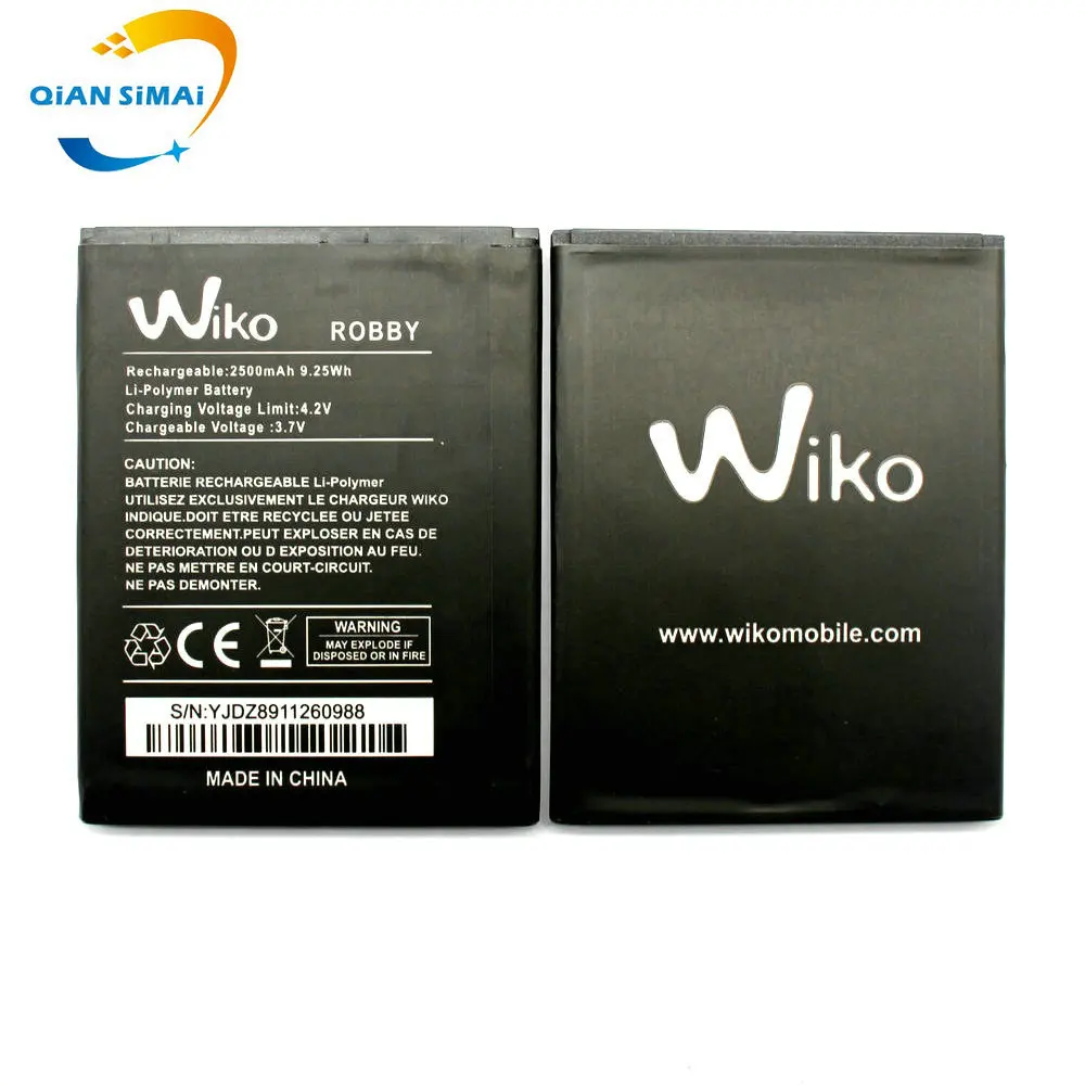 

QiAN SiMAi 1PCS New 100% high quality ROBBY battery For Wiko ROBBY mobile phone +track code