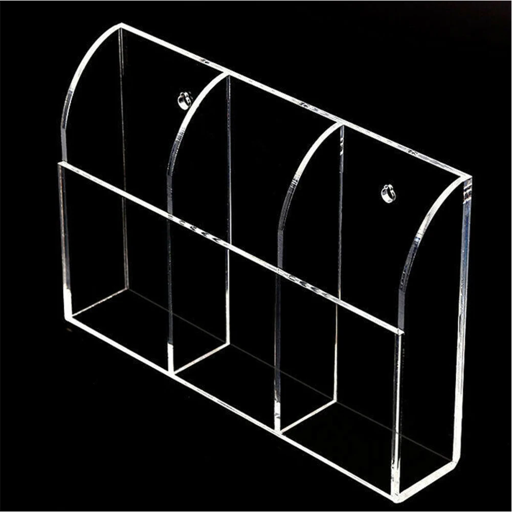 

Wall Mounted Transparent Space Saving Case Makeup Brush Home Remote Control Organizer Office Storage Box Holder Desk Organizer