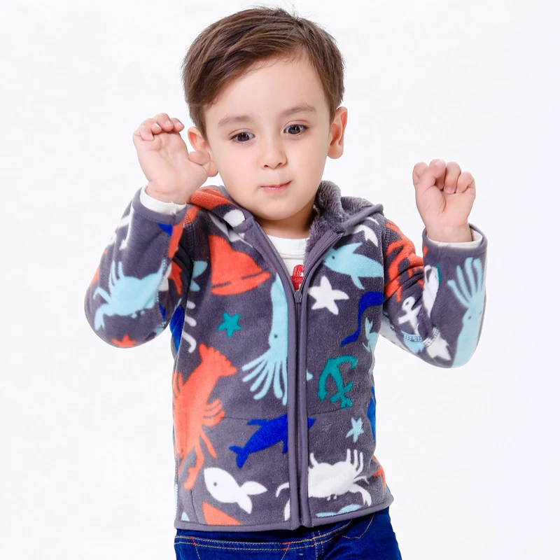 SAILEROAD/новая зимняя верхняя одежда для детей возрастом от 1 года до 6 лет с изображением динозавра, пальто с капюшоном на молнии для маленьких мальчиков и девочек флисовое пальто для мальчиков