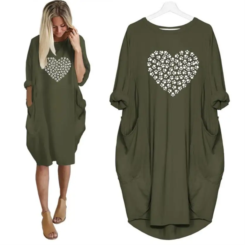 

New Fashion T-Shirt for Women DOG PAW Letters Print Pocket T-Shirt Women Plus Size Top Femme Funny Off The Shoulder Tops Spring