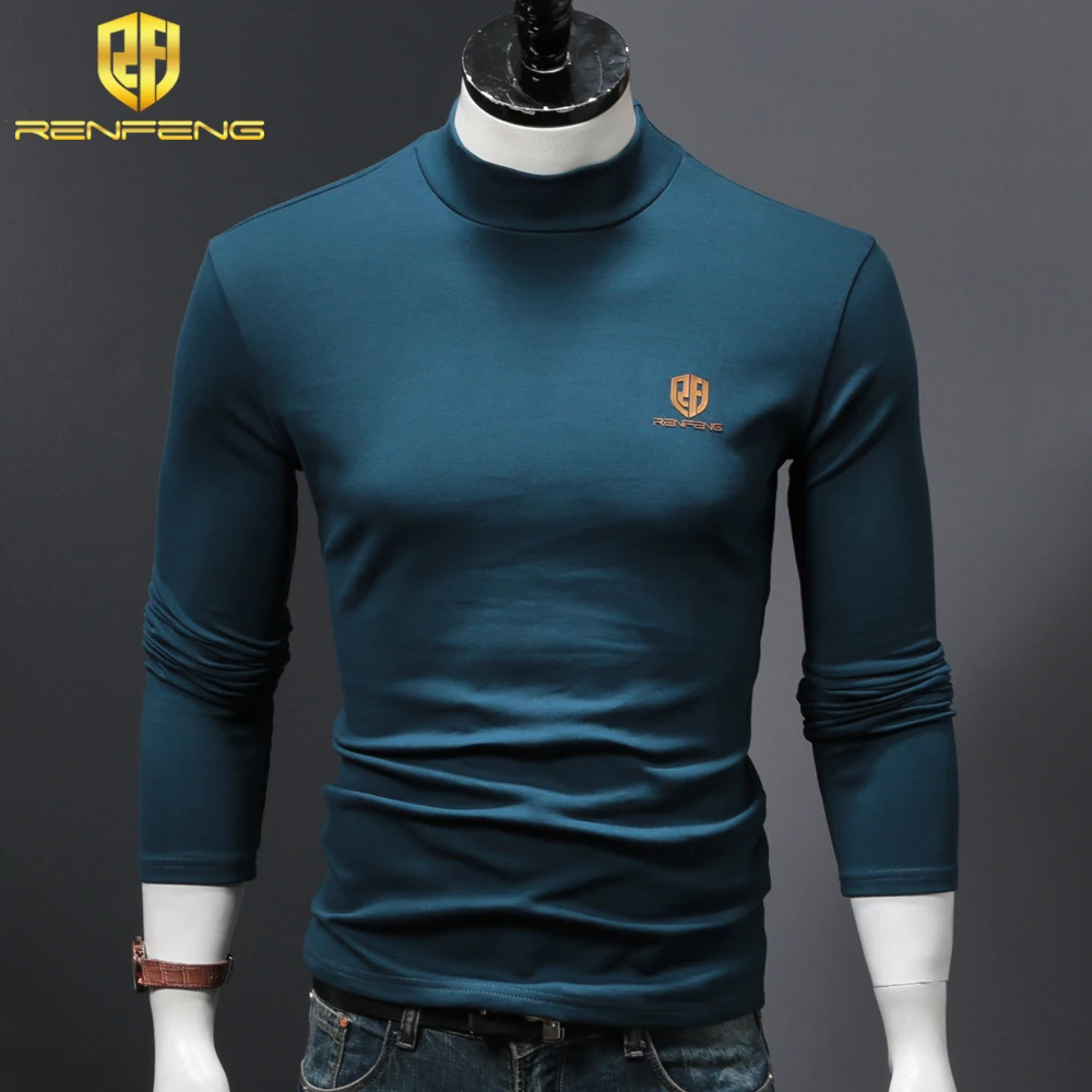 95% cotton thermo shirt for men long sleeve undershirt Slim Pullover Warm shirts thermal underwear t-shirt mens plus velvet tops (9)