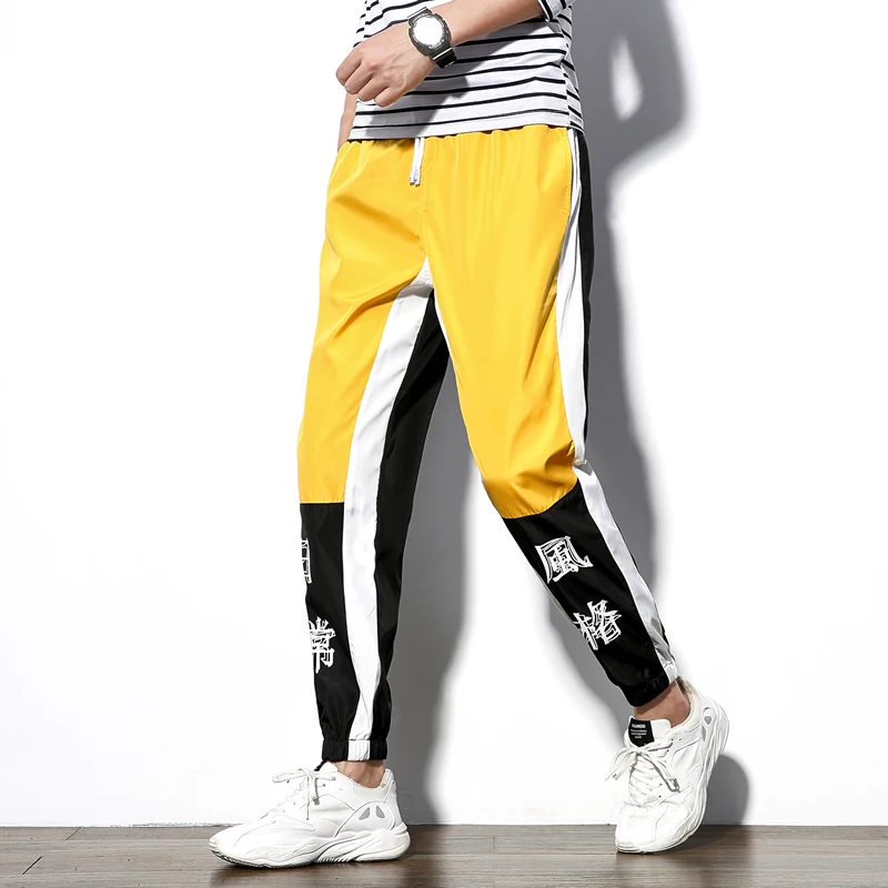 Fashion Casual Men's Pants Pants Spring And Autumn New M-2XL Contrast Color Loose Trousers Five-color Personality Youth Popular