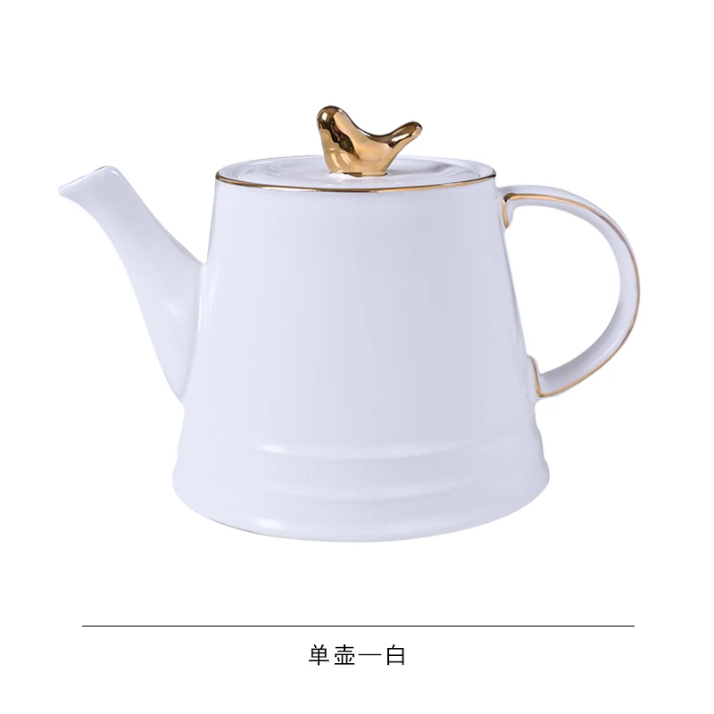 Набор кофейных чашек из Северной Европы, простой кофейный набор, английский вечерний чайный набор, домашняя керамическая чашка для воды с полным набором - Цвет: White coffee pot