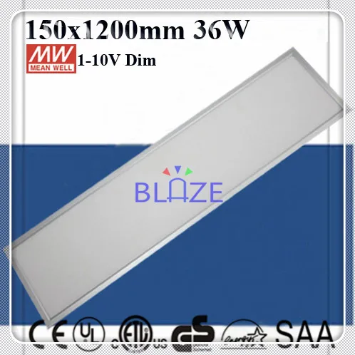 Mean Well Driver 1-10V DIM 36W Flat Suspended Led Ceiling Panel Wall Lights 150x1200mm Dimmable 8pcs/Lot