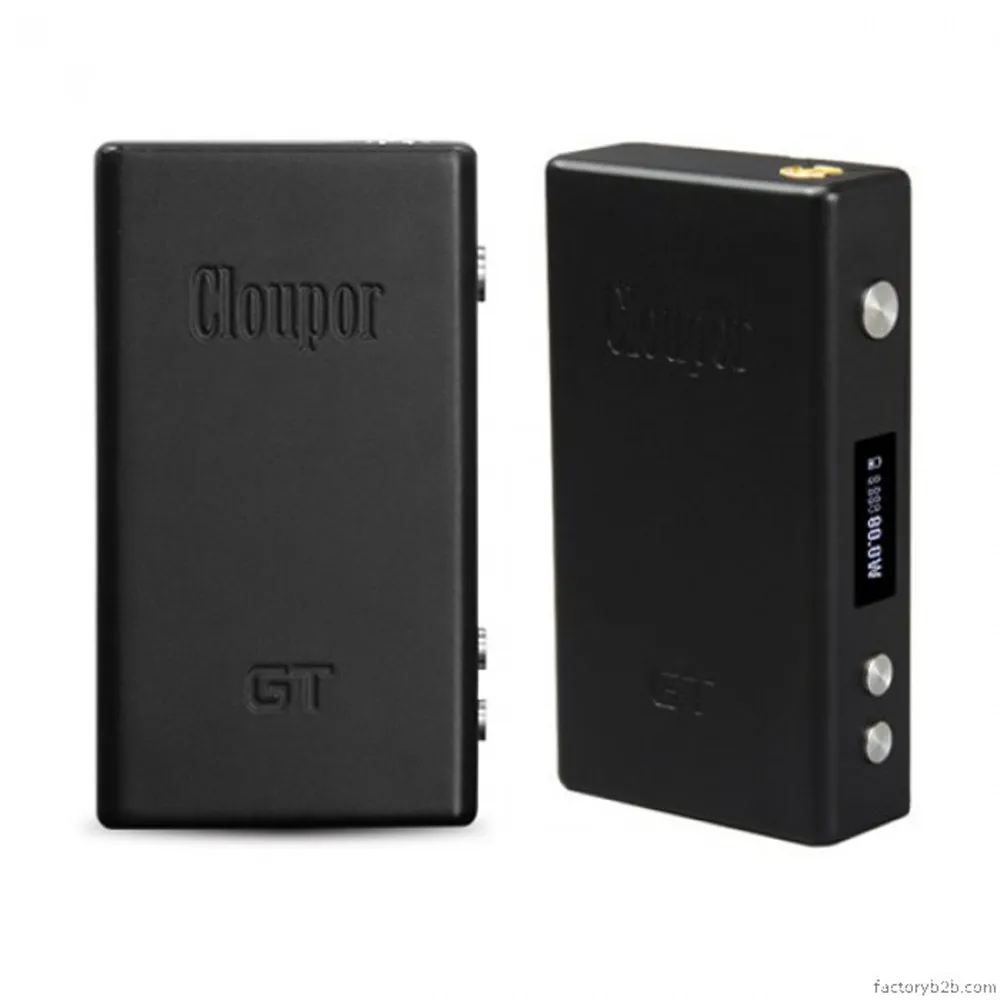 100% Original Cloupor GT 80W TC VV VW Variable Wattage Vape Box Mod Powered by 2*18650 Battery Spring Loaded 510 Pins Black/Gold