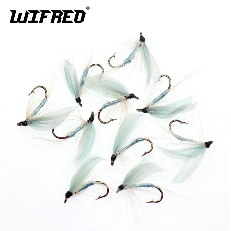 

Wifreo #10 10pcs Light Blue Wing May Fly Trout Fishing Flies Artificial Insect Bait