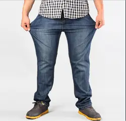мужчин плюс Размеры брюки джинсы мужские strech удобные 38 40 42 44 46 48 50 52 Для мужчин  Высокая растянуть большой брюки джинсы мужские классические