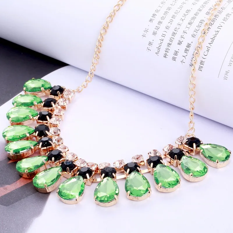 Бренд hesiod, зеленое винтажное модное высококачественное ожерелье, капля воды, Классическая цепочка, Макси ожерелье в стиле бохо, ювелирное изделие, ожерелье для женщин