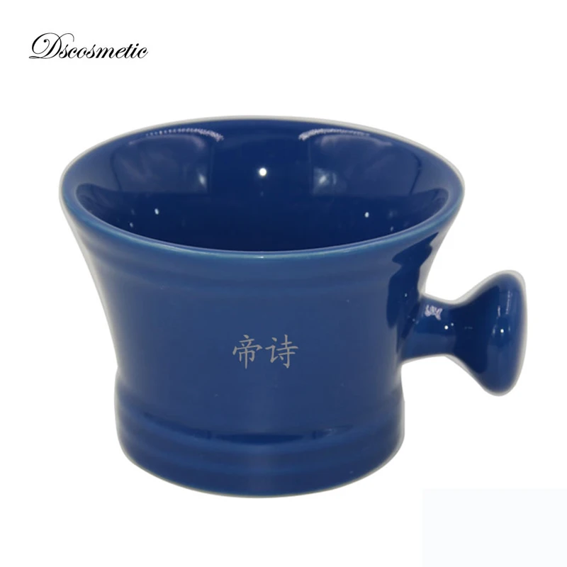 

High quality blue ceramic shaving mug shaving bowl for man