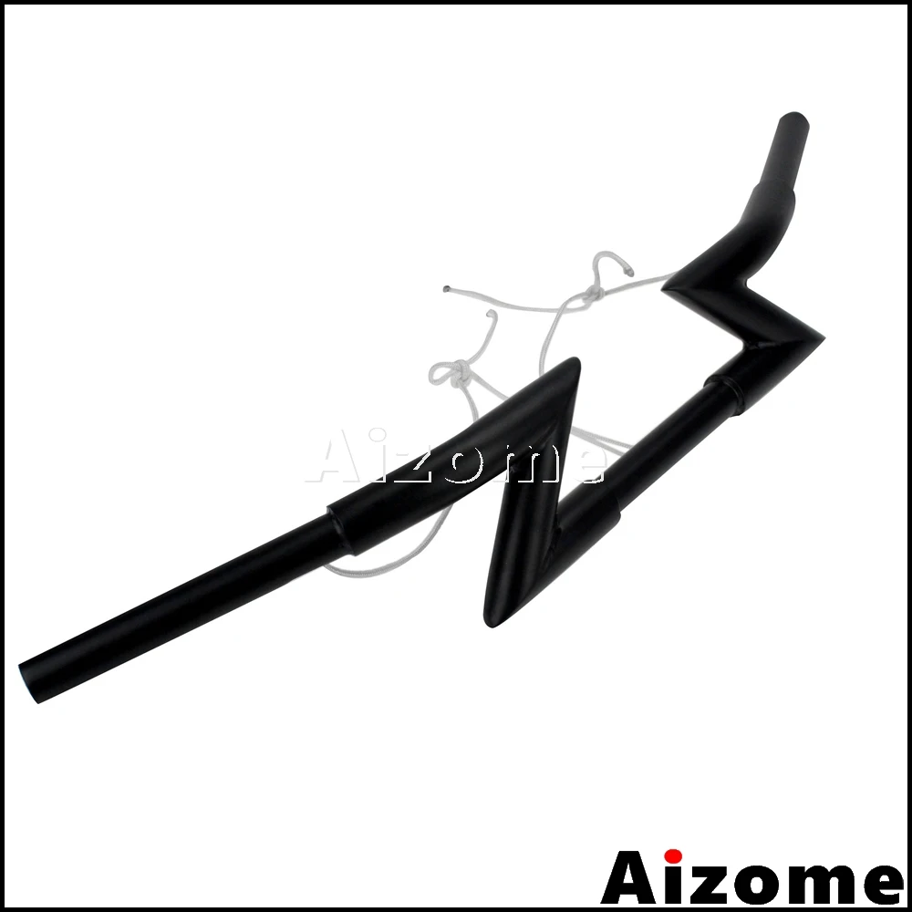 Guidon Z Bar Chopper Noir Pour Harley-Davidson® - Élévation 10 Pouces - Style Large