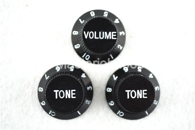1 Set of Electric Guitar Control Knobs 1 Volume&2 Tone Knobs For ST SQ Electric Guitar Blackin