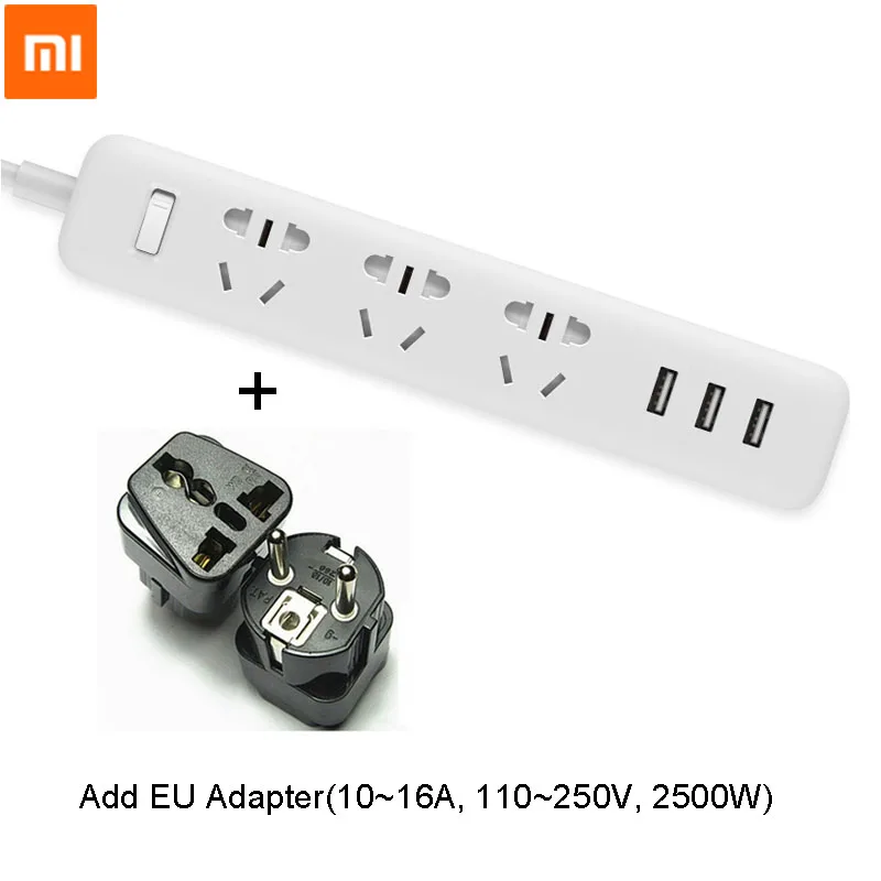 Xiaomi mi смарт-адаптер с 3 разъемами USB 2A для быстрой зарядки mi ni универсальный блок питания - Цвет: EU White