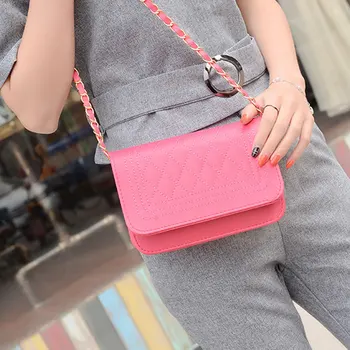 

Retro Fashion Female Square 6 Colors available High Quality Matte PU Leather Women Designer Handbag Chain Shoulder Messenger Bag