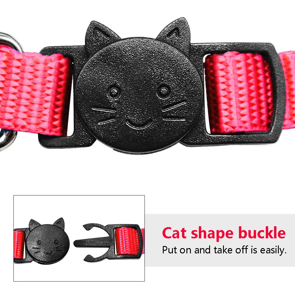 1Pcs Quick Release Nylon Cat Collar for Cats Kitten Puppy Breakaway Safety Buckle Cat Collar Neck Strap With Bell Pet Supplies 1Pcs Quick Release Nylon Cat Collar for Cats Kitten Puppy Breakaway Safety Buckle Cat Collar Neck Strap With Bell Pet Supplies