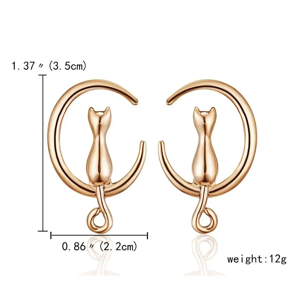 Модные милые серьги с животными, очаровательные ювелирные изделия, милые стразы, серьги с милым котом, серьги-гвоздики для женщин, девушек, подарок - Окраска металла: 8