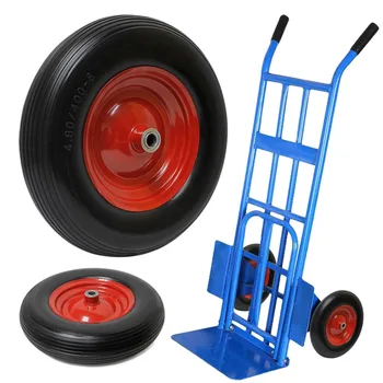 

390X 90mm wheelbarrow PU wheel Rubber Anti-wrap Puncture Proof Sack Truck Trolley Cart PU Wheel Caster Load bearing 120kG