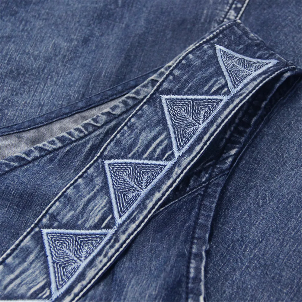 Vintage Summer Tank Dress 2019 Cotton Women Denim Dresses O-Neck Sleeveless Vintage Embroidery Swing Hem Sundress 82168  (19)