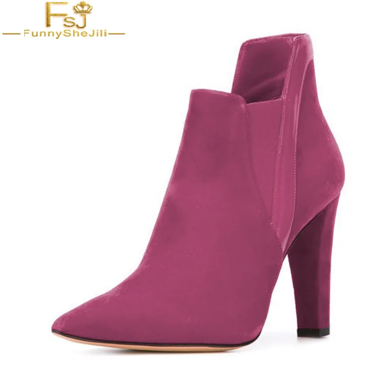 plum suede boots