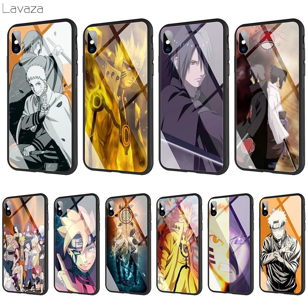 

Lavaza Naruto manga Tempered glass TPU Case for iPhone XS MAX XR X 8 7 6 6S Plus