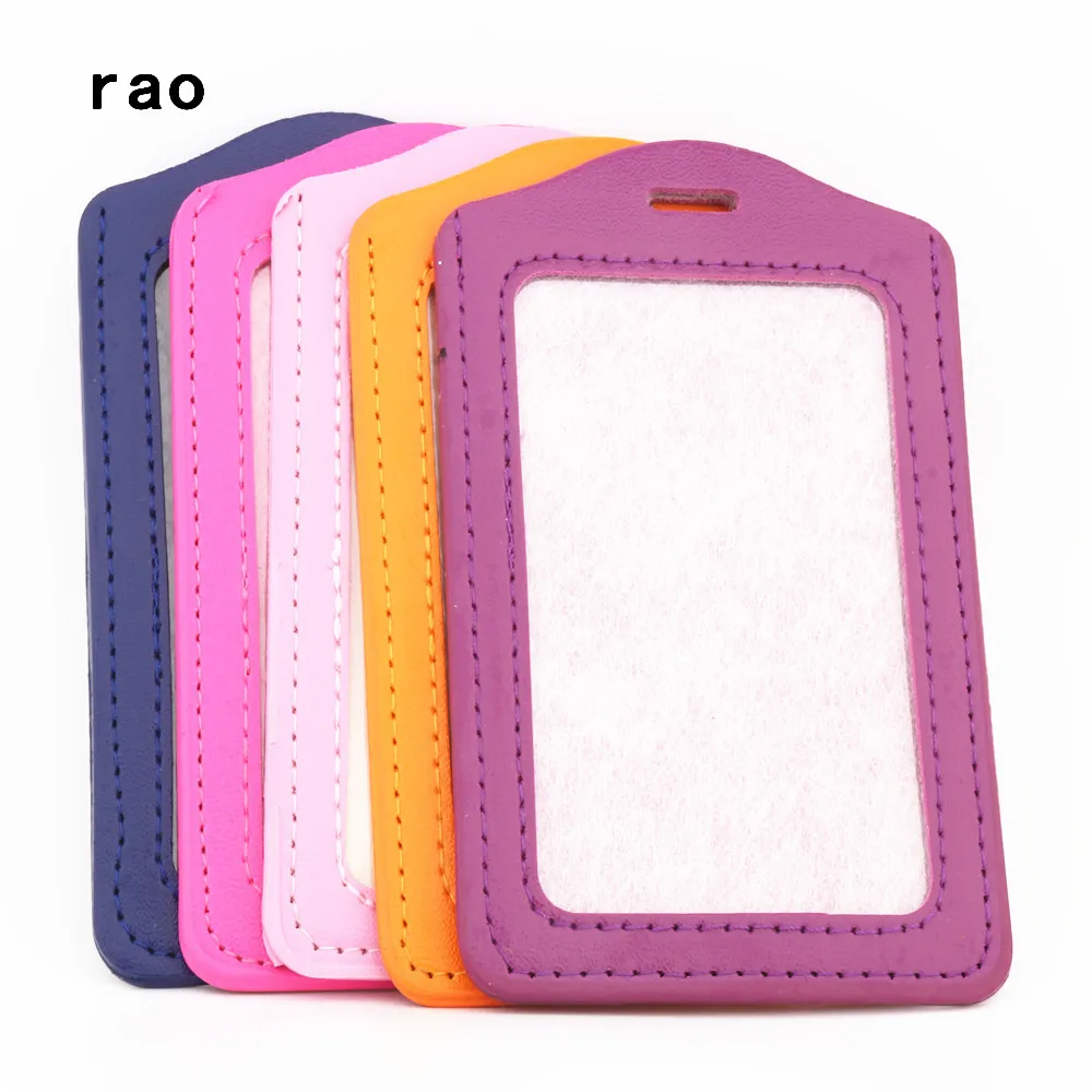 

Luxury quality 616 PU Leather material card sleeve sets ID Badge Case Clear Bank Credit Card Badge Holder School student office
