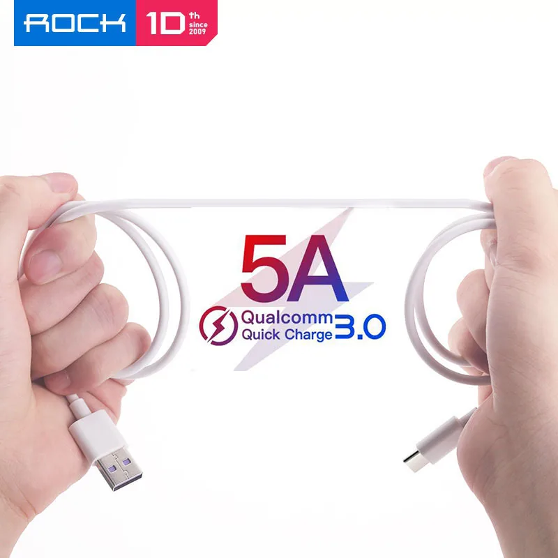 

ROCK 5A Super Charge USB Type C Cable for Huawei Mate 20 Mate 20 Pro P20 Quick Charge 3.0 Type-C Cable Fast Charge USB C Cable