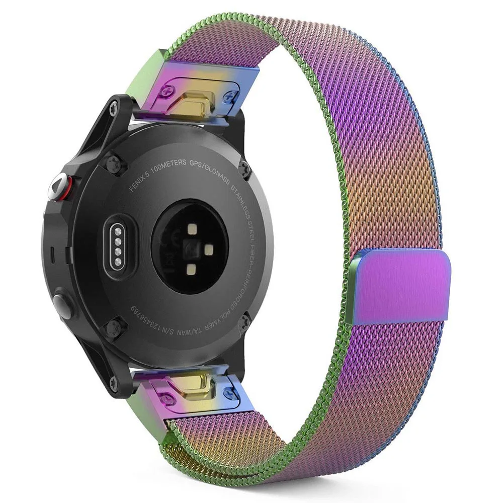 Tschick для Garmin Fenix 5/Forerunner 935/подход S60, 22 мм Магнитная адсорбции Easy fit замена часы Миланцы Петля - Цвет: Rainbow