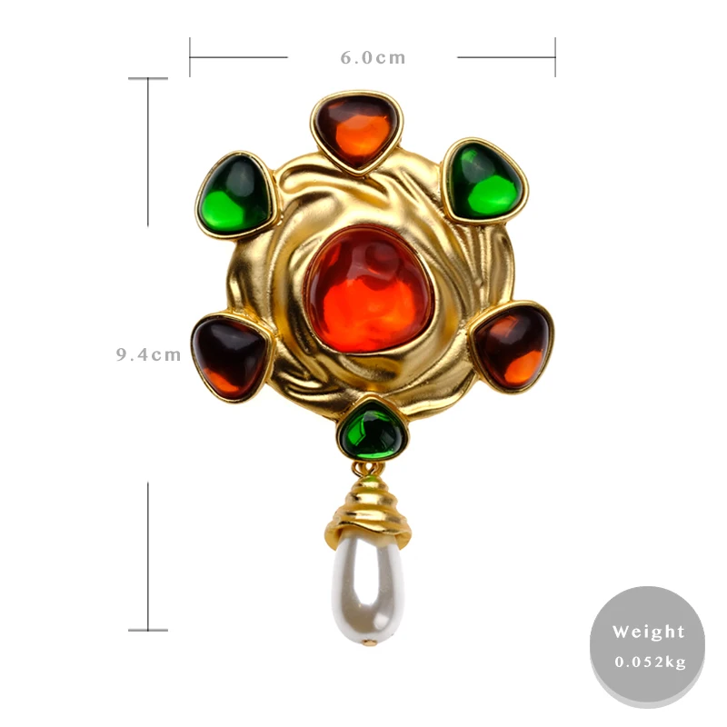 Broche Adorita Boutique Espiral Ouro Listras Cor Embelezado 4 High Quality Joias e Acessórios